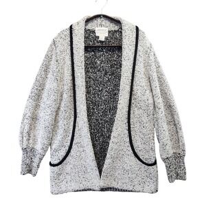 VTG Side Effects Open Front Cardigan Womens Size M Textured Knit Neutral Lounge